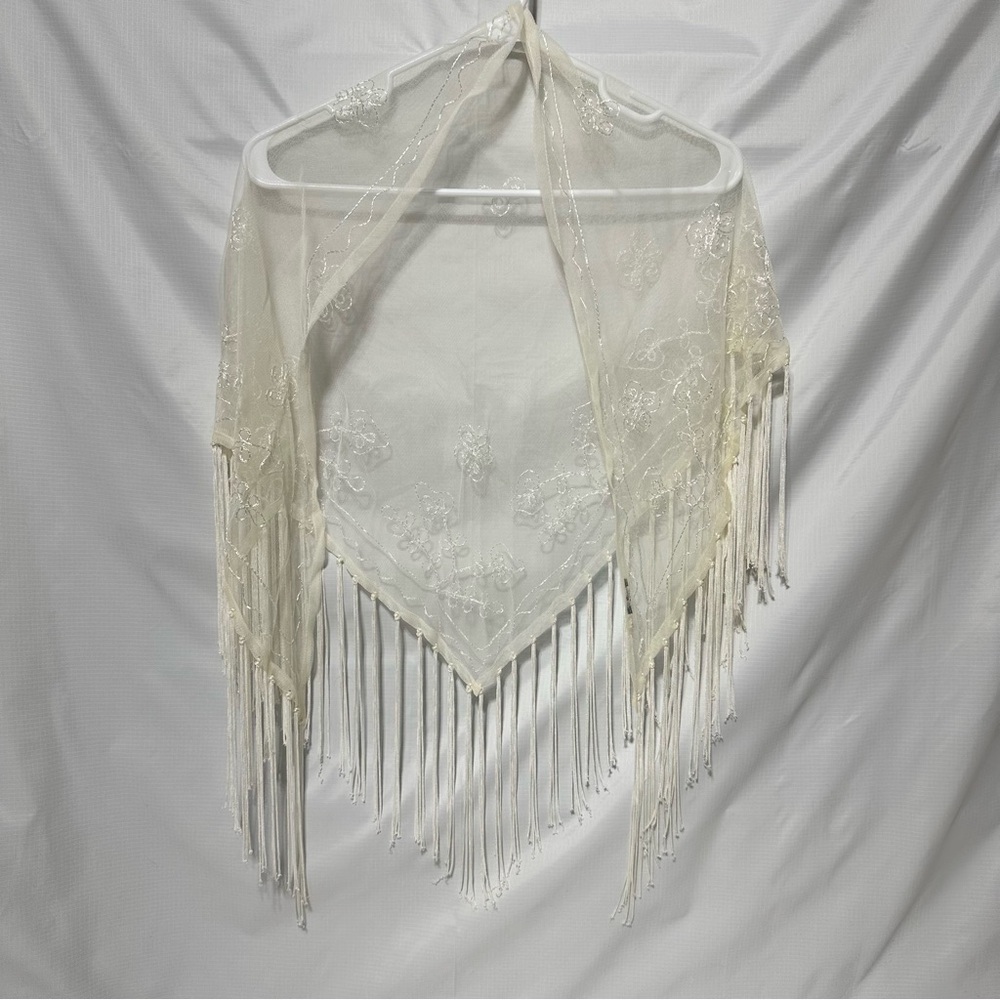 Y2K Sheer Fringe Scarf Top Boho Fairycore Festival Hip Wrap - Picture 2 of 6